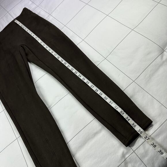 Spanx Leggings Womens Small Brown Faux Suede Chocolate High Rise Slimming Shape - Picture 9 of 9